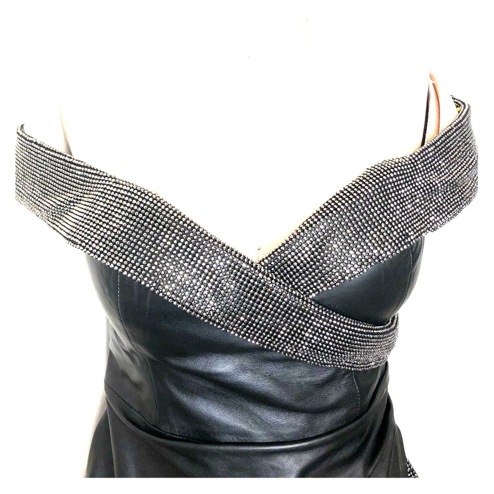 Party dress lamb skin leather